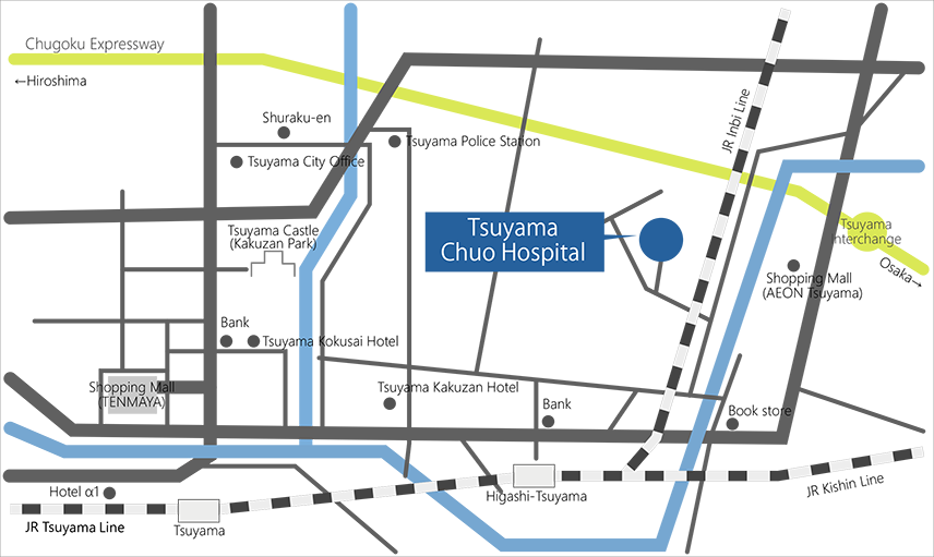 tsuyama chuo hospital map